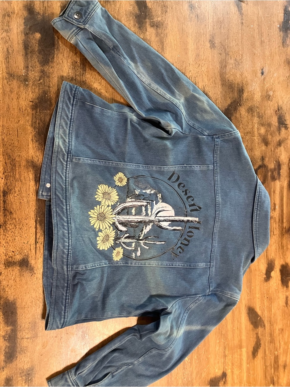 Distressed Ruby Rd. Blue Denim Button-Front Jacket - Picture 8 of 9